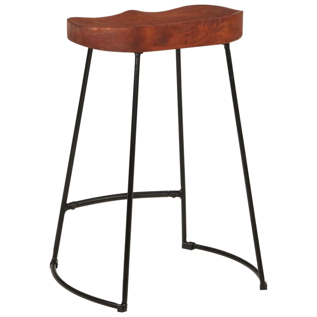 Tabourets de bar Gavin 2 pcs 45x40x63 cm en bois de manguier massif