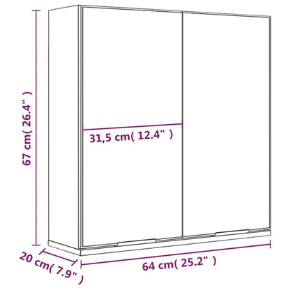 Bad-Spiegelschrank Hochglanz-Weiß 64x20x67 cm