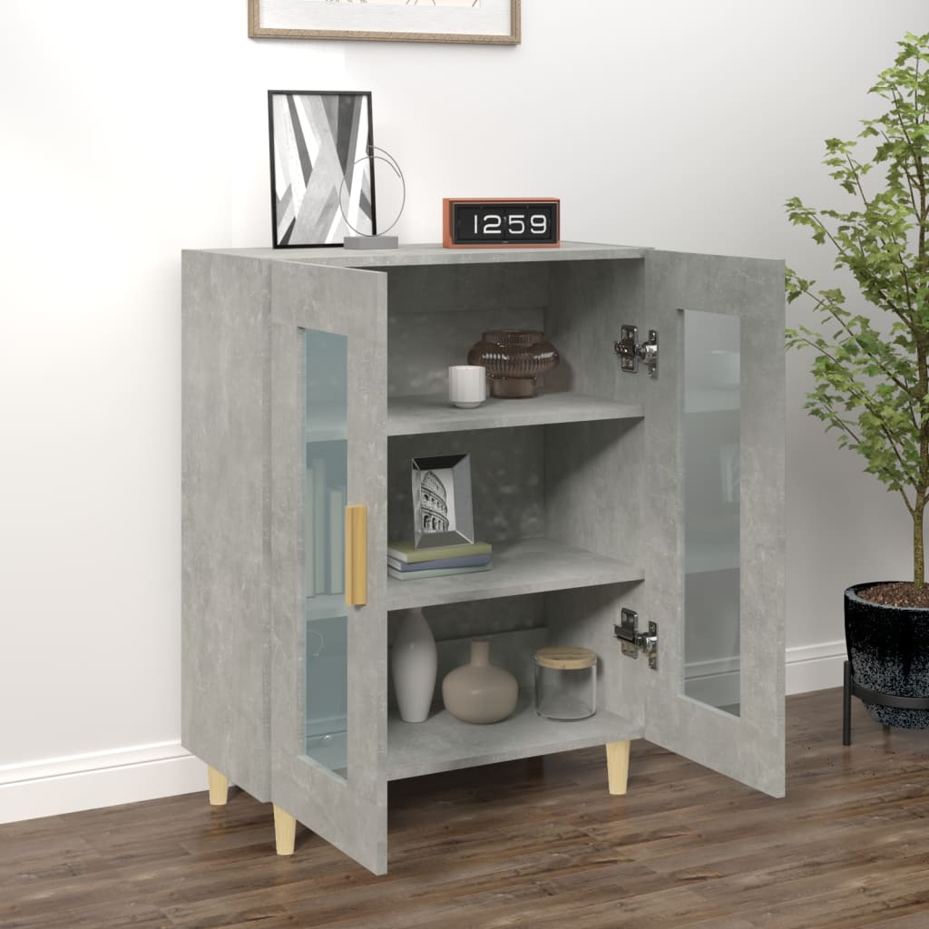 Buffet gris béton 69,5x34x90 cm en bois