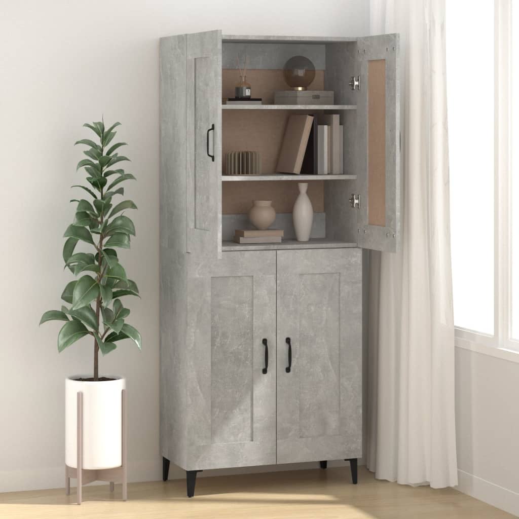 Buffet gris béton 69,5x34x90 cm en bois