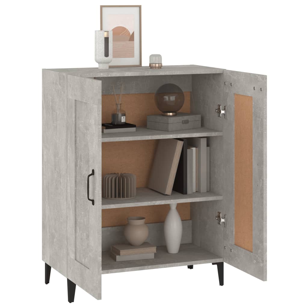 Buffet gris béton 69,5x34x90 cm en bois