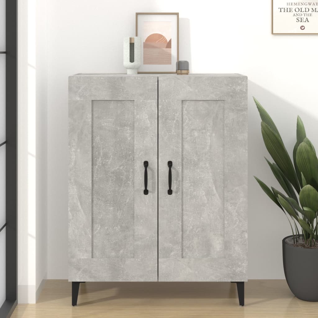 Buffet gris béton 69,5x34x90 cm en bois