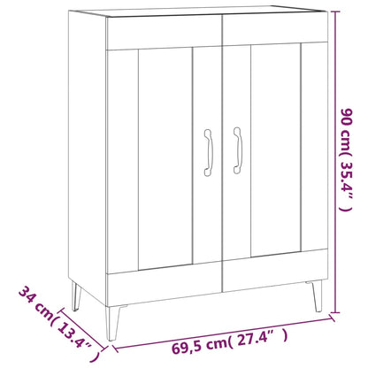 Aparador blanco brillante 69,5x34x90 cm de madera