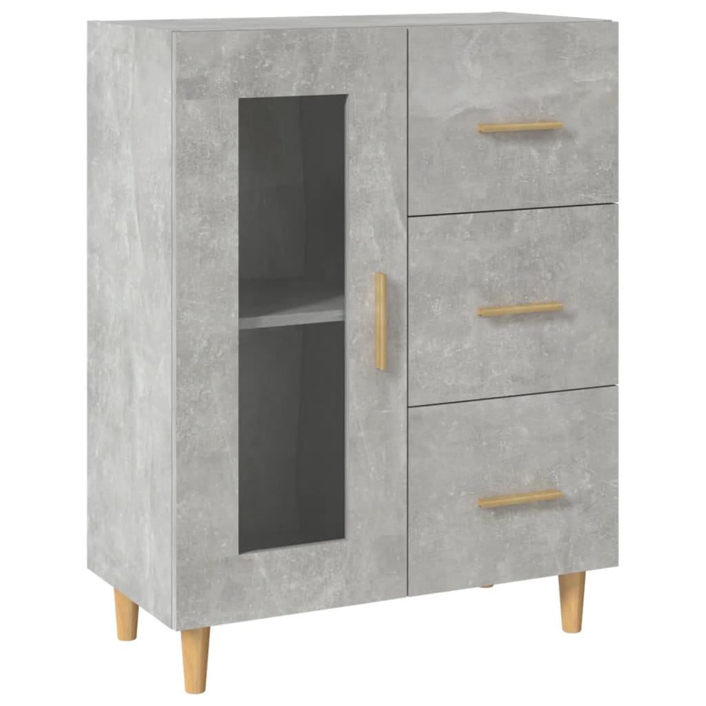 Buffet gris béton 69,5x34x90 cm en bois