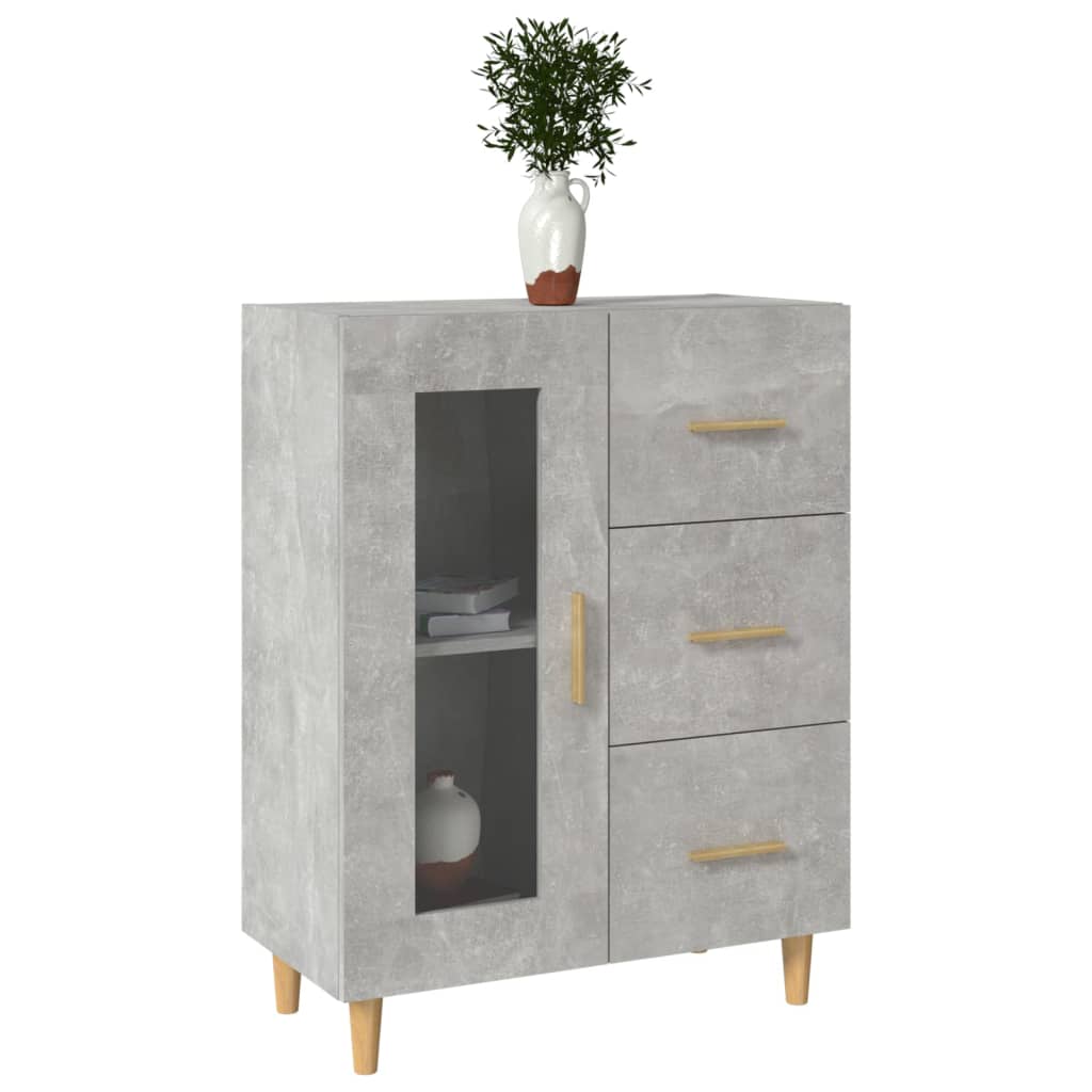 Buffet gris béton 69,5x34x90 cm en bois