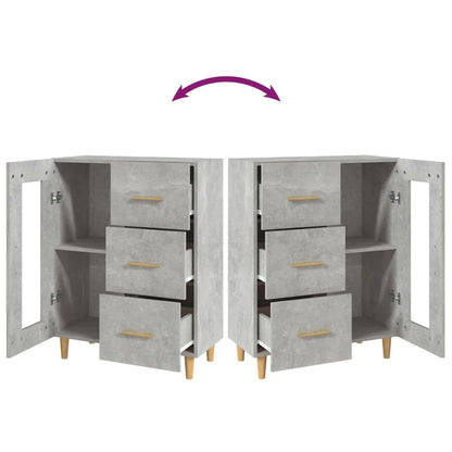 Buffet gris béton 69,5x34x90 cm en bois