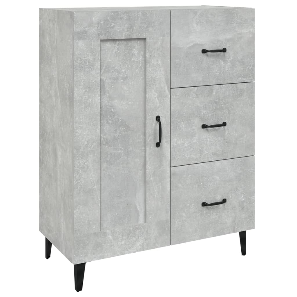 Buffet gris béton 69,5x34x90 cm en bois