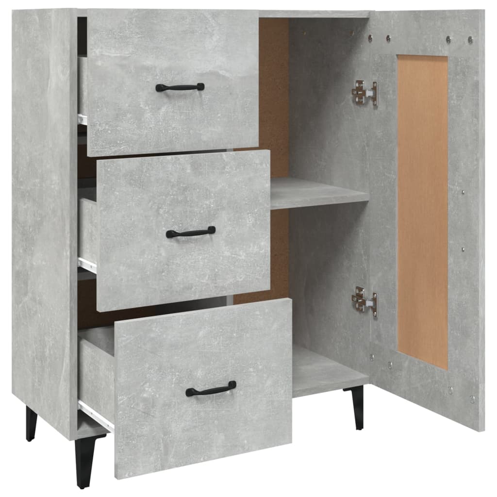 Buffet gris béton 69,5x34x90 cm en bois