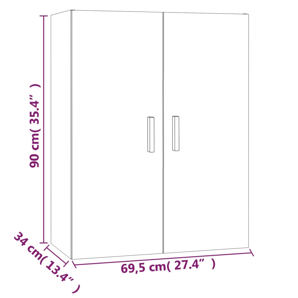 Mueble de pared blanco 69,5x34x90 cm