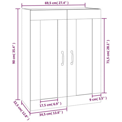 Hängeschrank Schwarz 69,5x32,5x90 cm