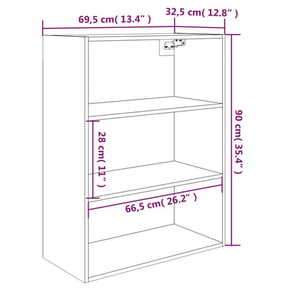 Hängeschrank Schwarz 69,5x32,5x90 cm