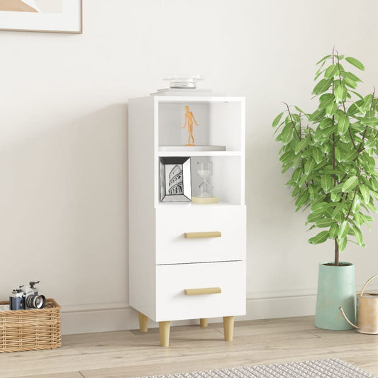 Buffet blanc brillant 34,5x34x90 cm en bois