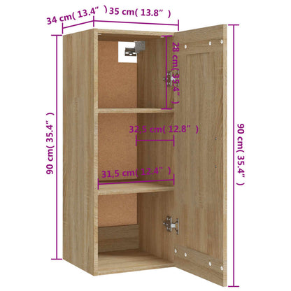 Hängeschrank Sonoma-Eiche 35x34x90 cm Holzwerkstoff