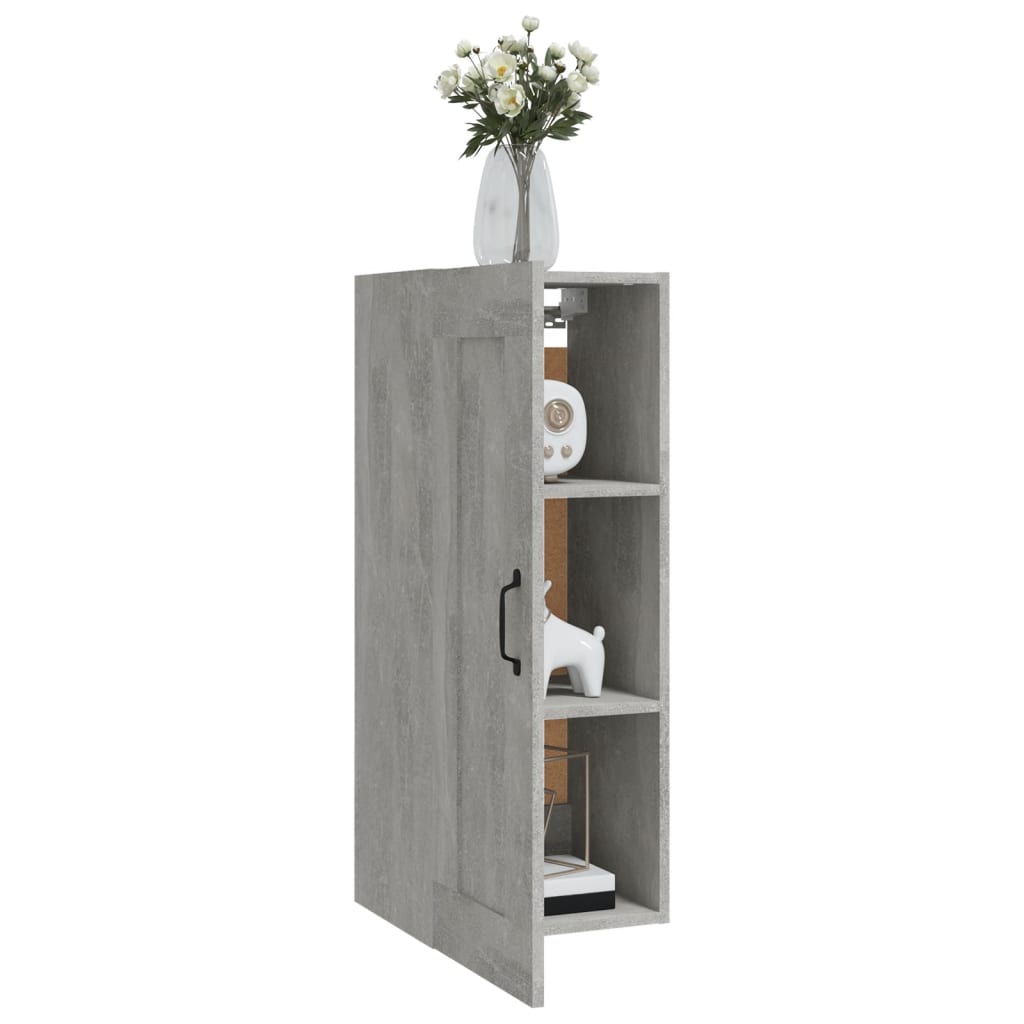 Armoire murale gris béton 35x34x90 cm en bois