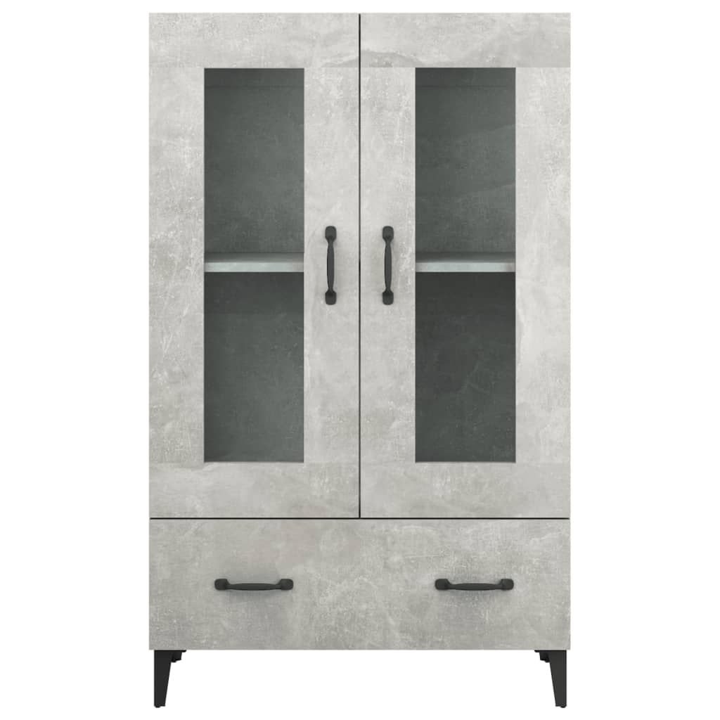 Buffet haut béton gris 70x31x115 cm en bois