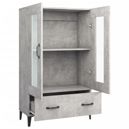 Buffet haut béton gris 70x31x115 cm en bois