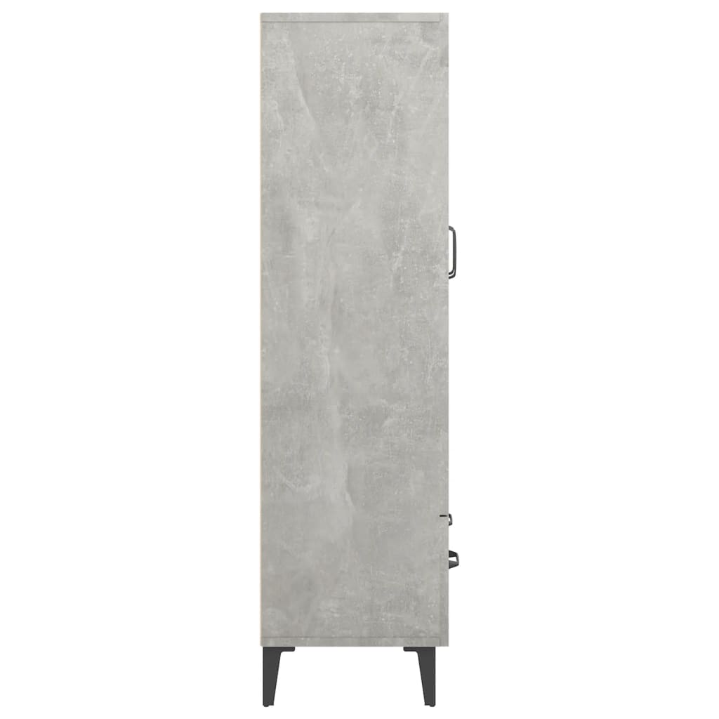 Buffet haut béton gris 70x31x115 cm en bois