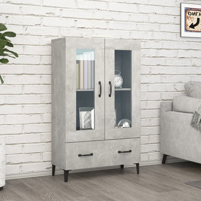 Buffet haut béton gris 70x31x115 cm en bois