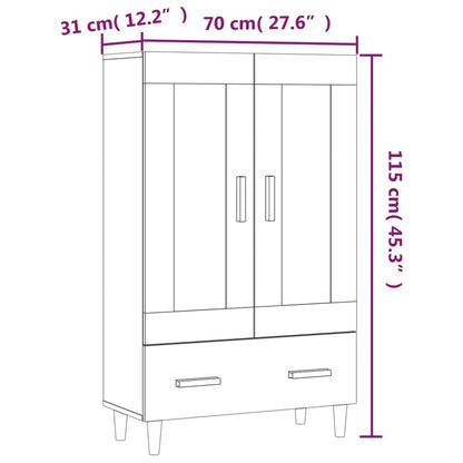 Alacena hormigón gris 70x31x115 cm de madera