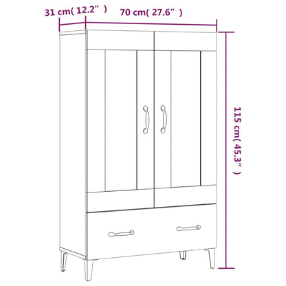 Alacena hormigón gris 70x31x115 cm de madera