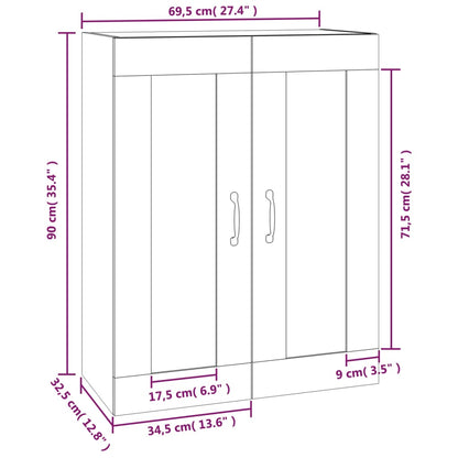 Hängeschrank Räuchereiche 69,5x32,5x90 cm