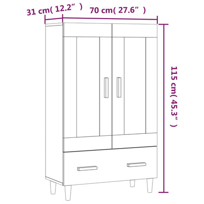 Alacena aspecto roble marrón 70x31x115 cm material madera