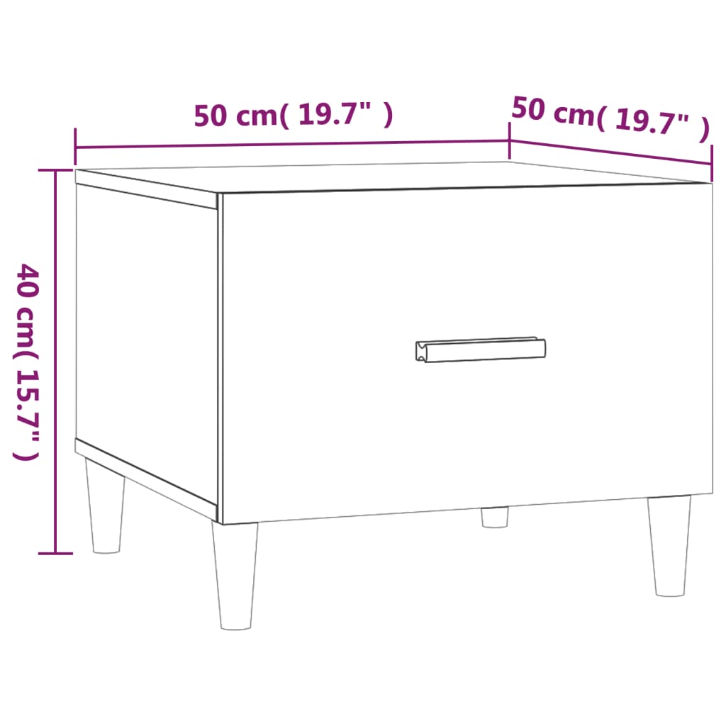 Couchtisch Braun Eiche 50x50x40 cm Holzwerkstoff