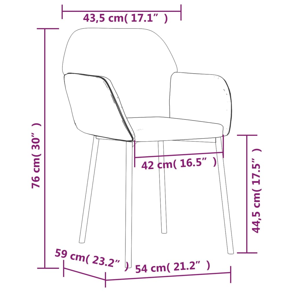 Sillas de comedor 2 uds. Tela negra y polipiel.