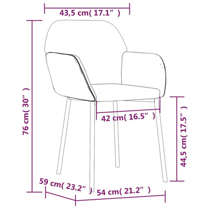 Sillas de comedor 2 uds. Tela negra y polipiel.