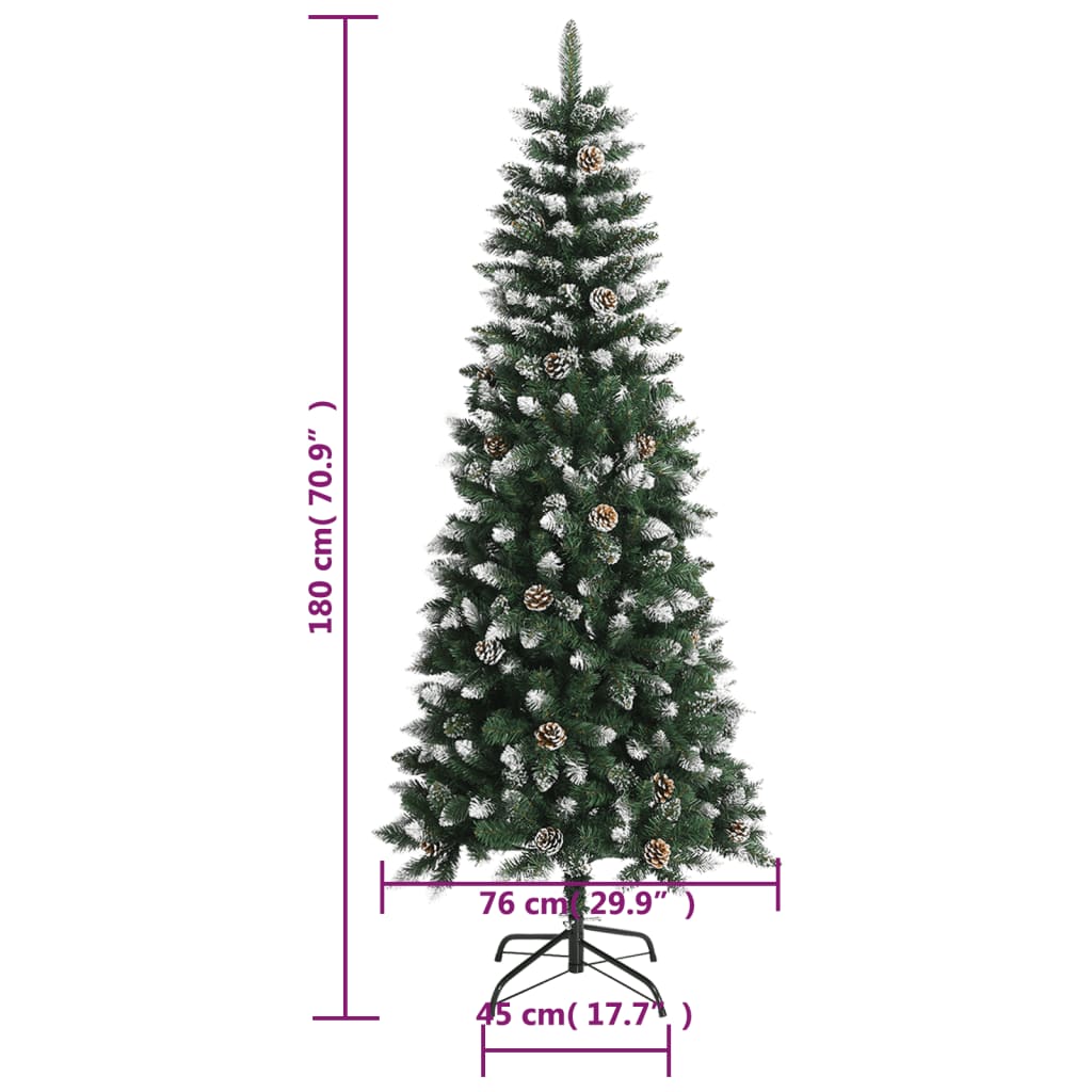 Sapin de Noël artificiel avec support vert 180 cm PVC