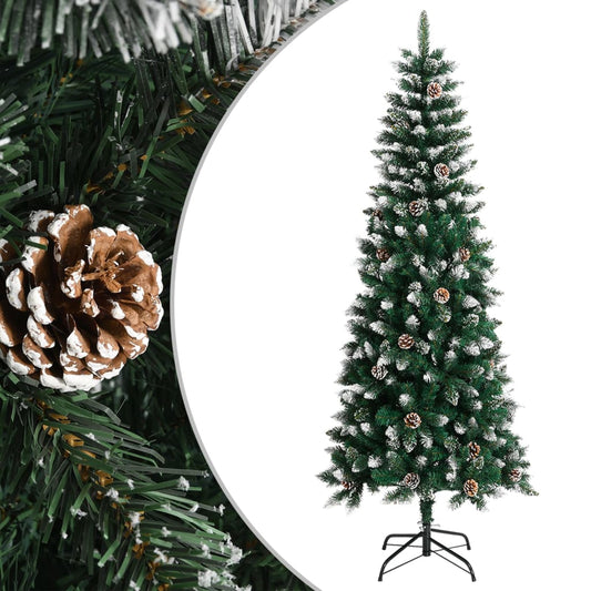 Sapin de Noël artificiel avec support vert 210 cm PVC