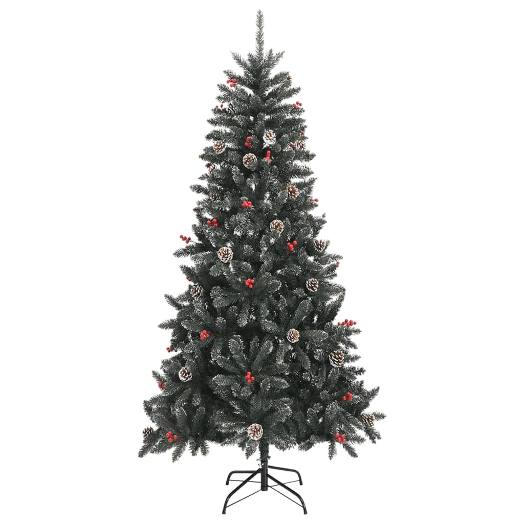 Sapin de Noël artificiel avec support vert 210 cm PVC