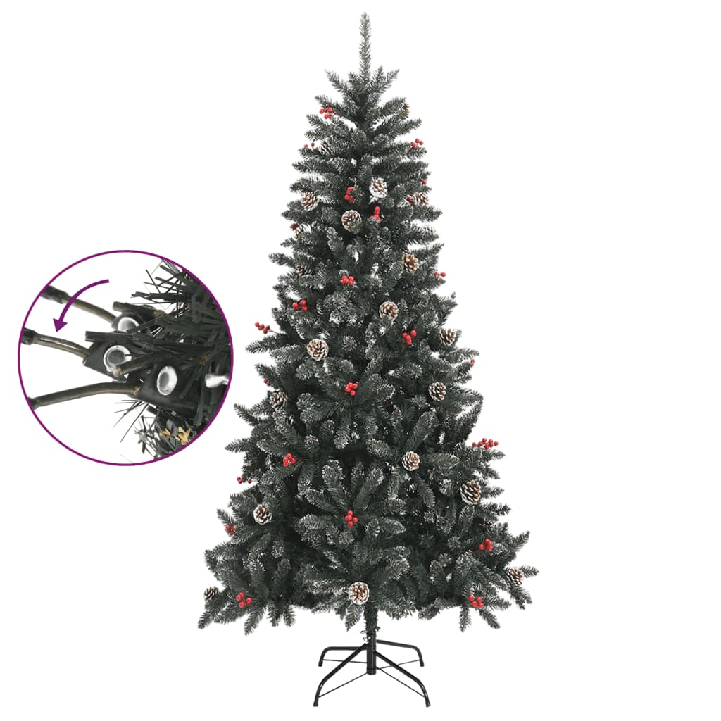 Sapin de Noël artificiel avec support vert 210 cm PVC