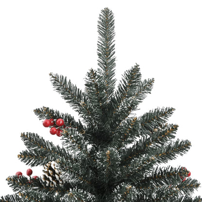 Sapin de Noël artificiel avec support vert 210 cm PVC