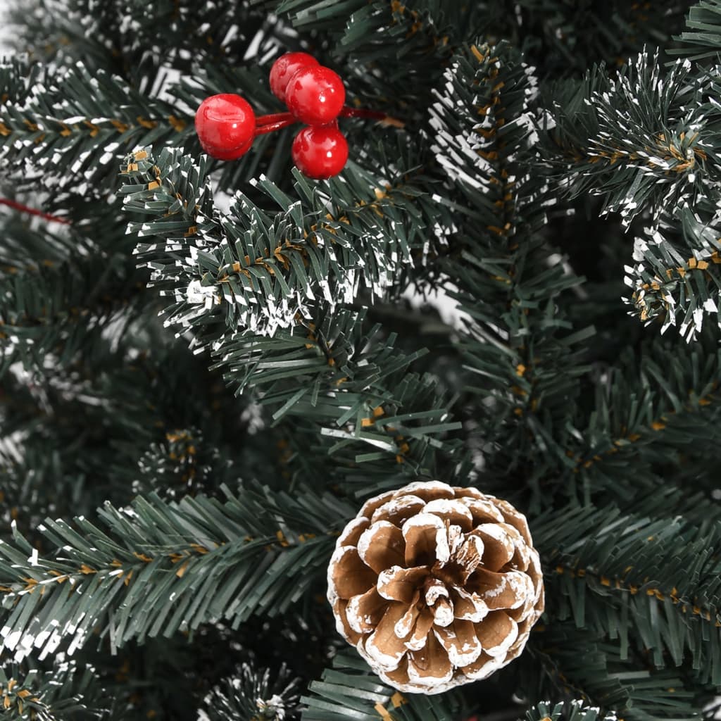 Sapin de Noël artificiel avec support vert 210 cm PVC