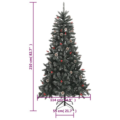 Sapin de Noël artificiel avec support vert 210 cm PVC