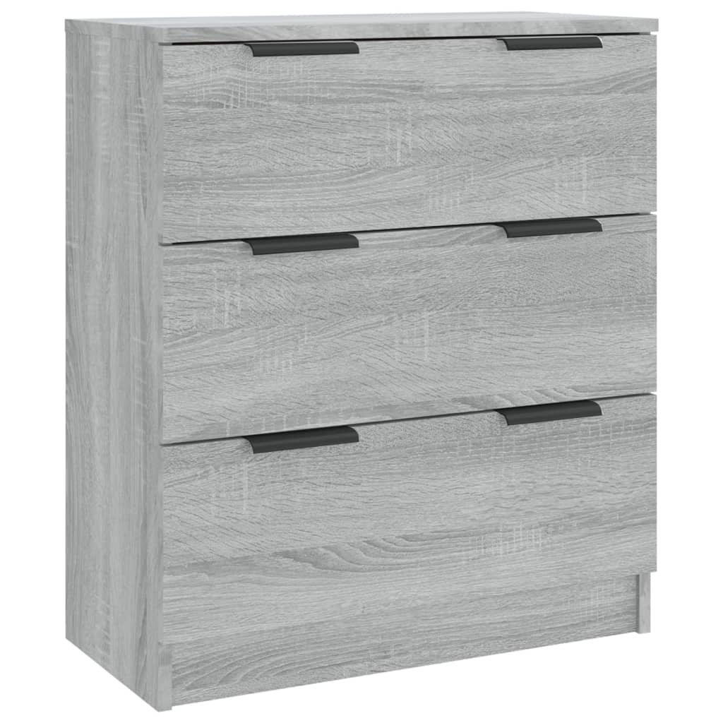 3-tlg. Sideboards Grau Sonoma Holzwerkstoff