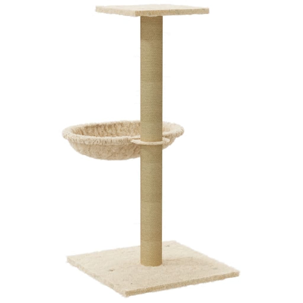 Kratzbaum mit Sisal-Kratzsäule Creme 74 cm