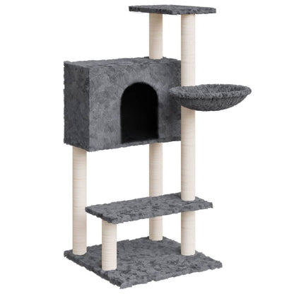 Arbre à chat avec griffoir en sisal gris foncé 108,5 cm