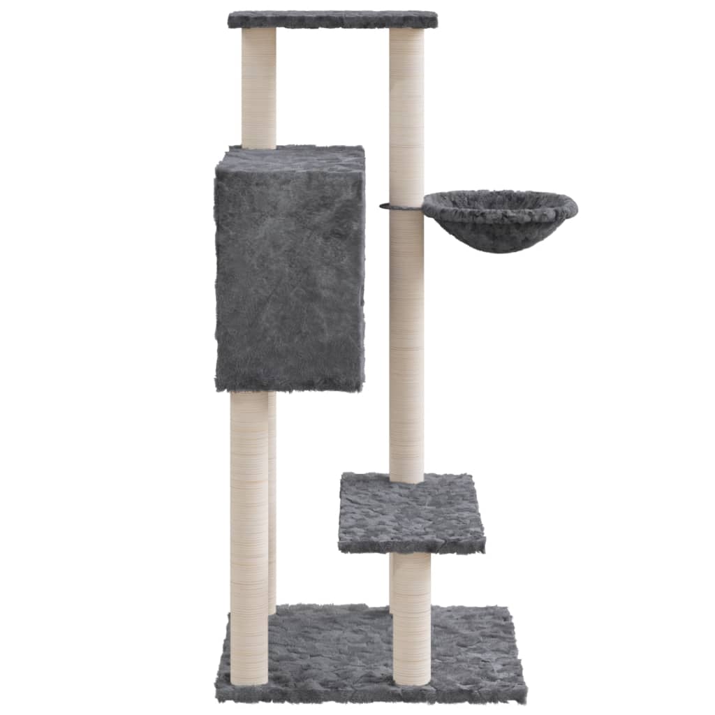 Arbre à chat avec griffoir en sisal gris foncé 108,5 cm