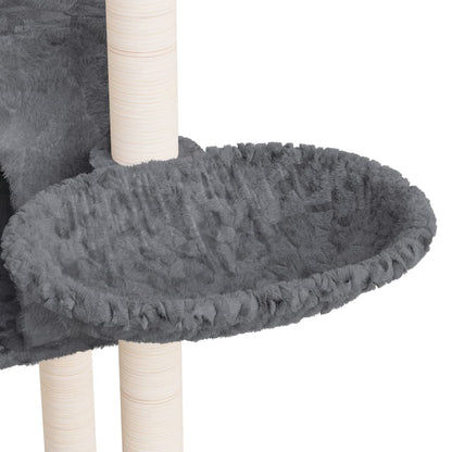 Arbre à chat avec griffoir en sisal gris foncé 108,5 cm