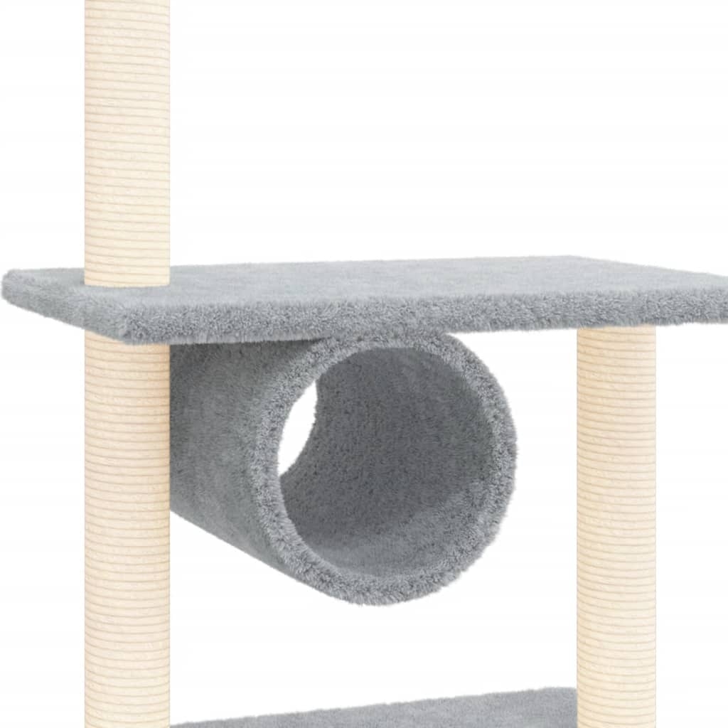 Arbre à chat avec griffoir en sisal gris clair 279 cm