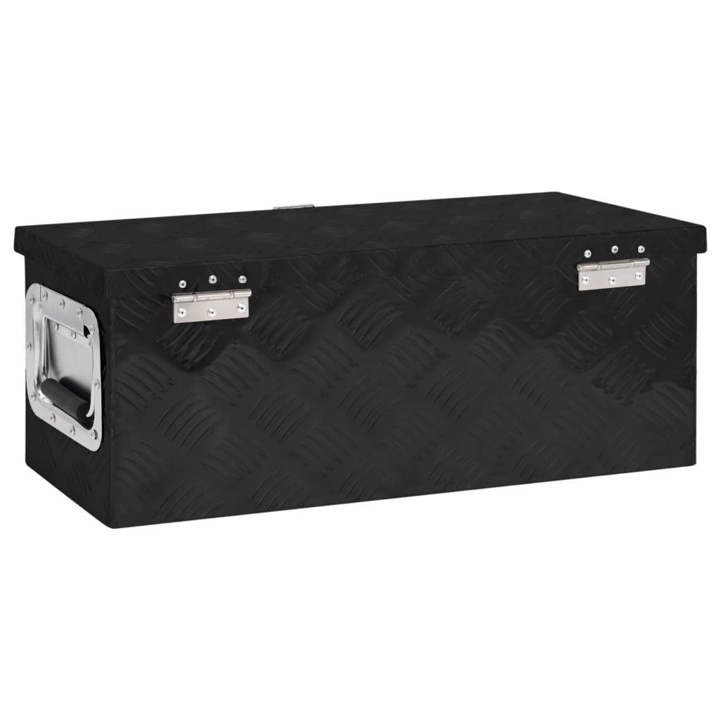 Aufbewahrungsbox Schwarz 60x23,5x23 cm Aluminium