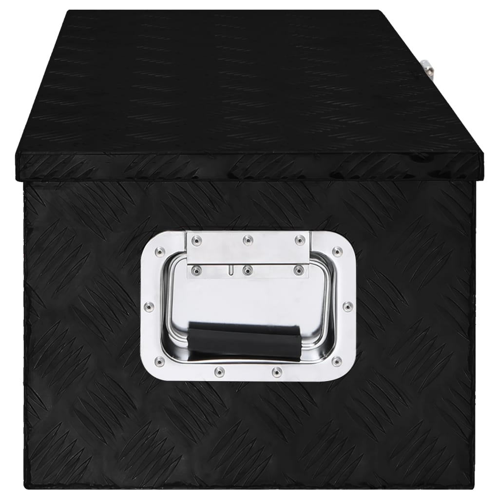 Boîte de rangement noir 80x39x30 cm aluminium