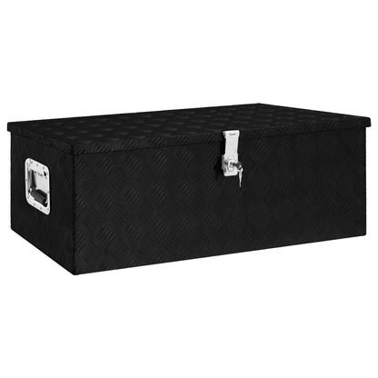 Caja de almacenamiento aluminio negro 90x47x33,5 cm