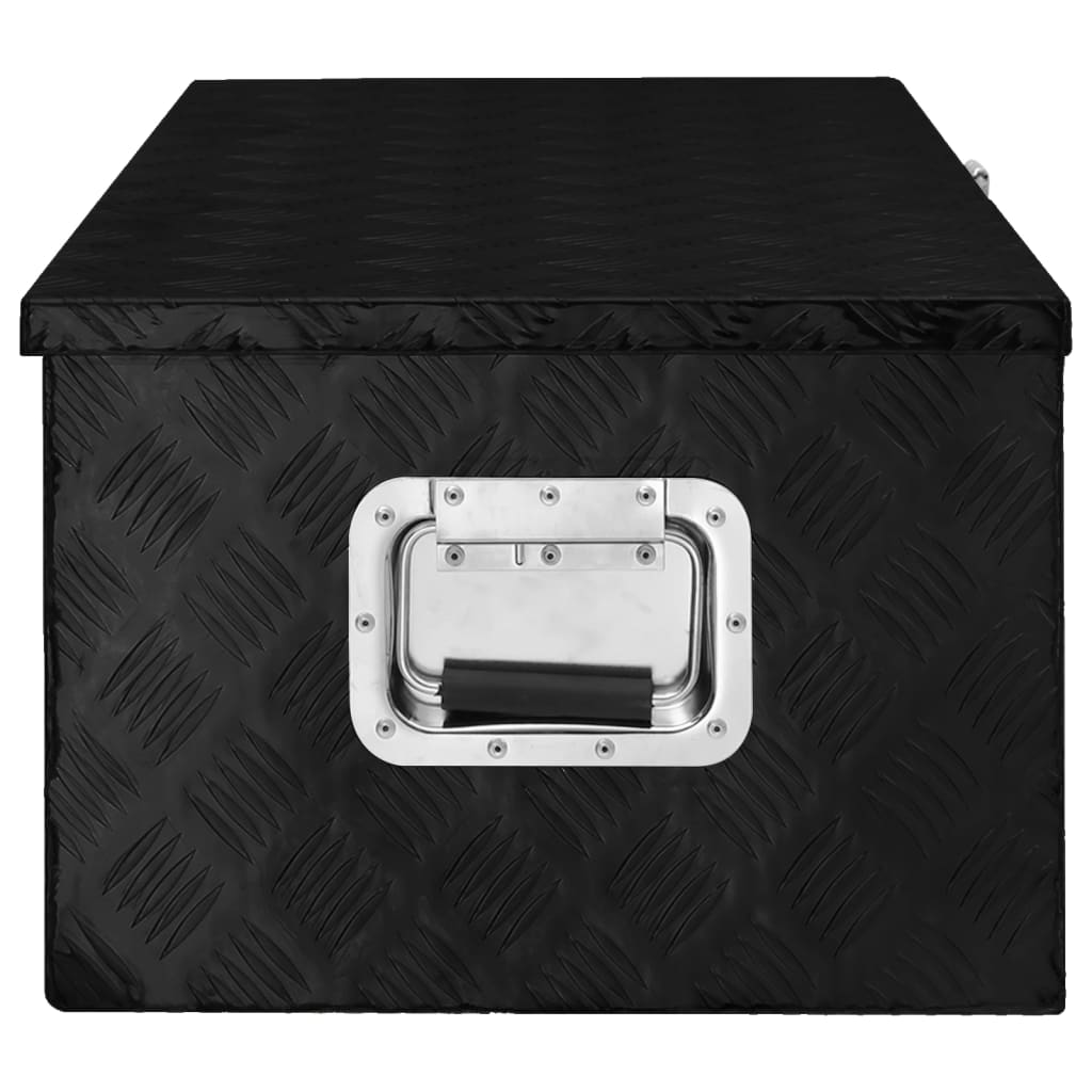 Caja de almacenamiento aluminio negro 90x47x33,5 cm