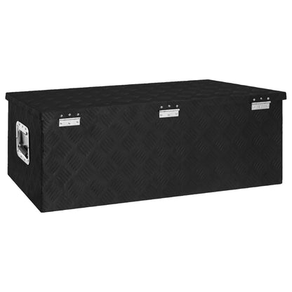 Caja de almacenamiento aluminio negro 90x47x33,5 cm