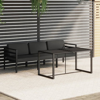 4-tlg. Garten-Lounge-Set mit Kissen Aluminium Anthrazit