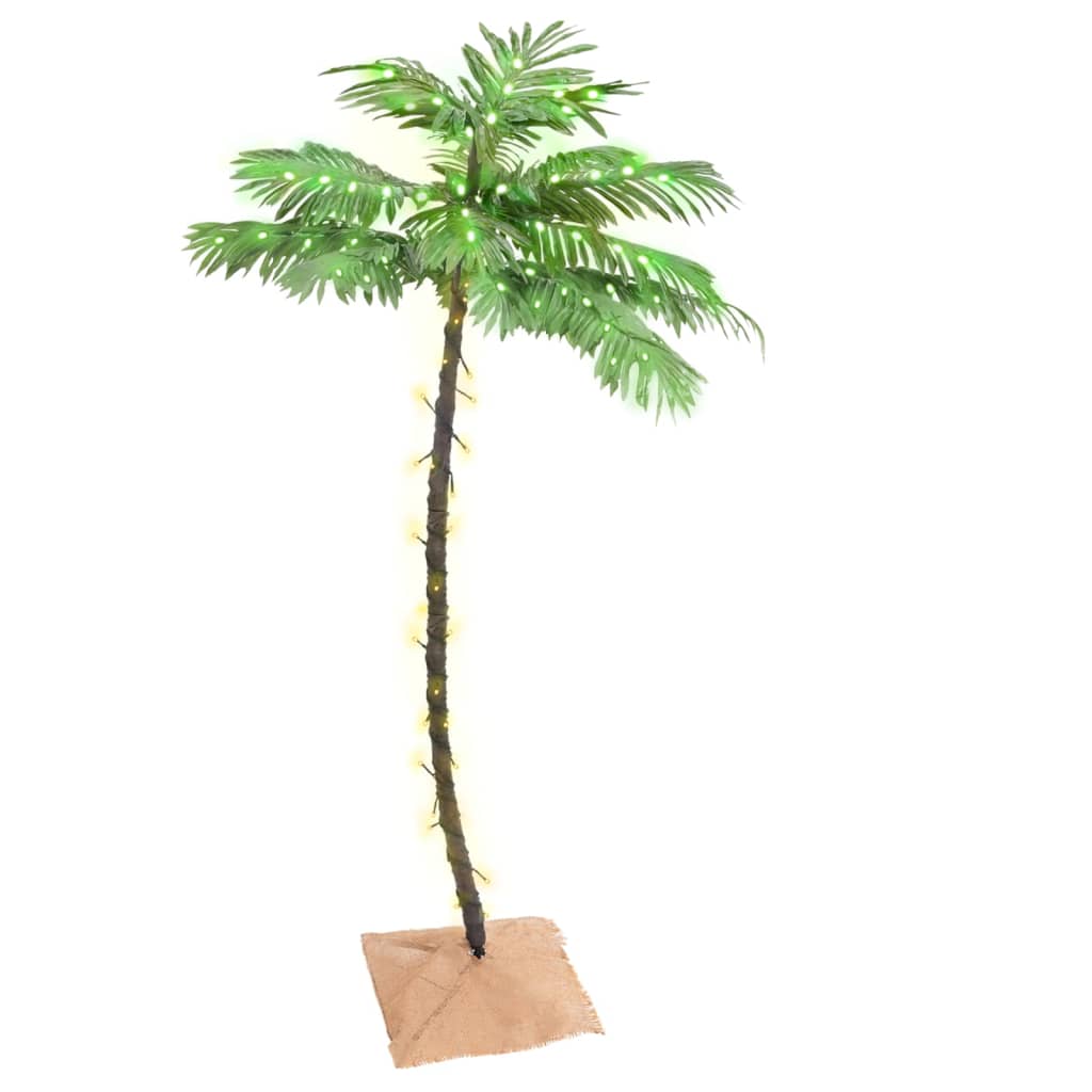 Palmera artificial con 88 LEDs blanco cálido 150 cm