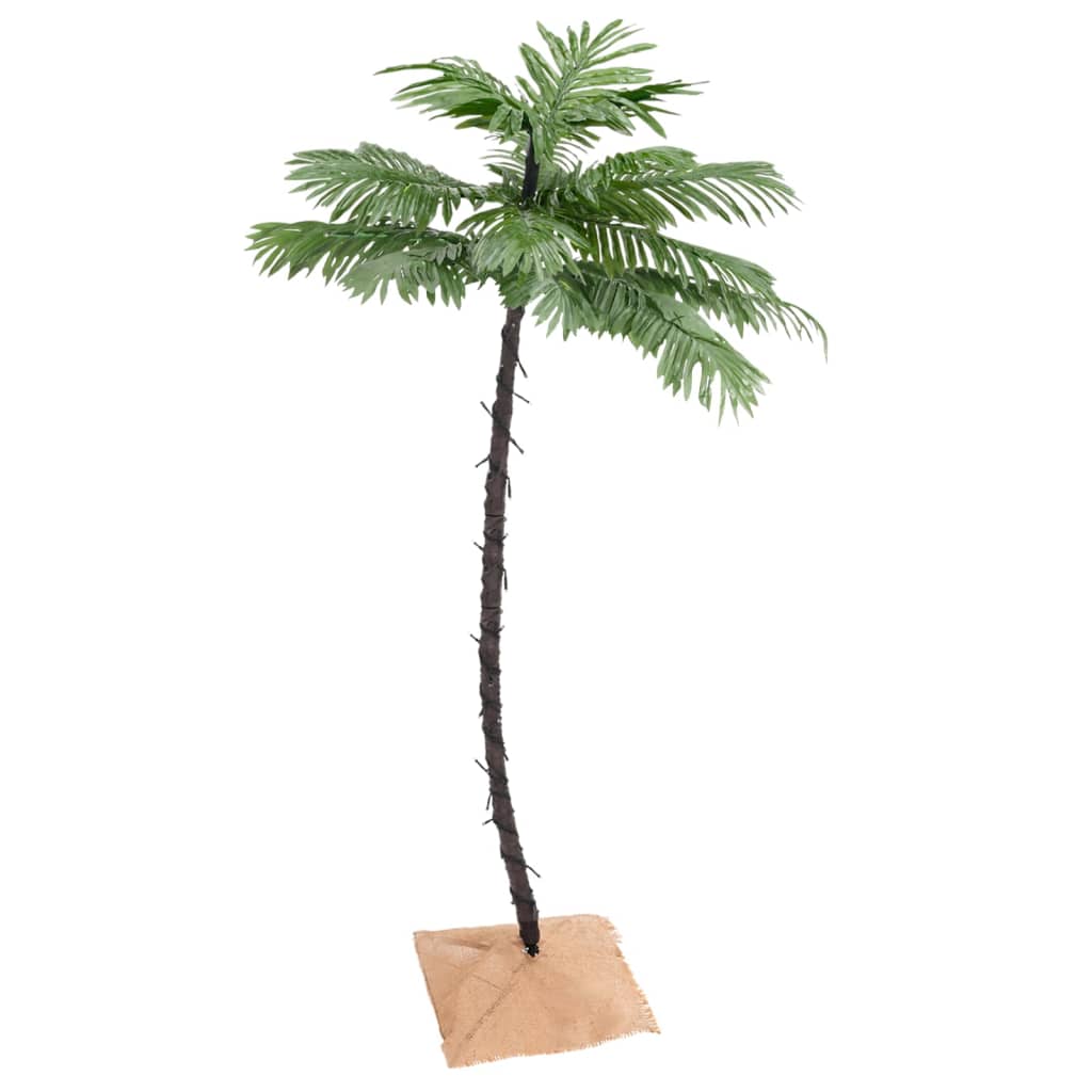 Palmera artificial con 88 LEDs blanco cálido 150 cm